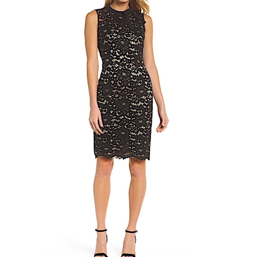 Vince Camuto L34618 Women's Black Lace Sheath Dress